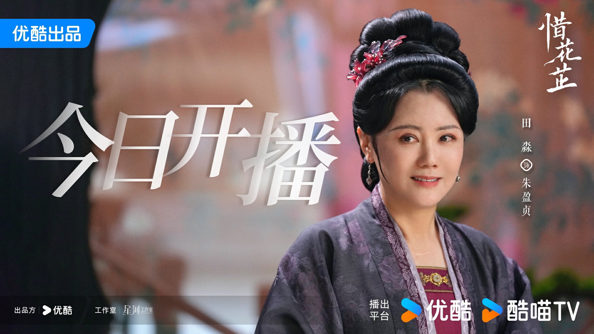 《惜花芷》优酷今日开播，田淼倾情演绎朱盈贞，与张婧仪共绘母女情深 